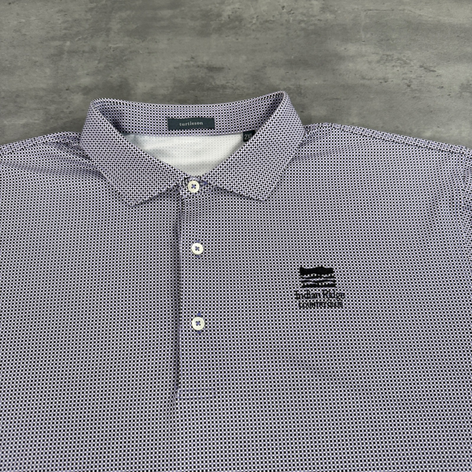 Turtleson Indian Ridge Golf Polo Shirt Mens 2xl Xxl Purple Check Country Club